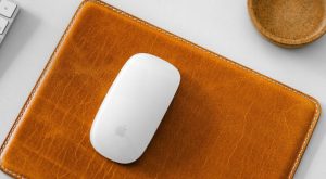 A clean leather mouse pad