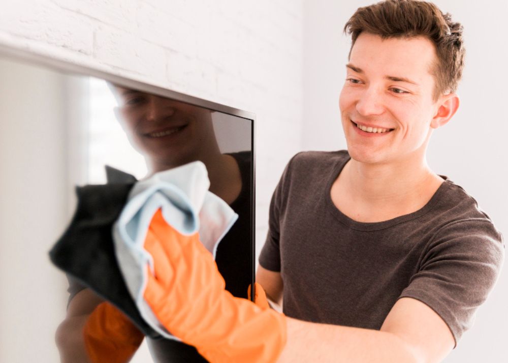 Cleaning TV screen